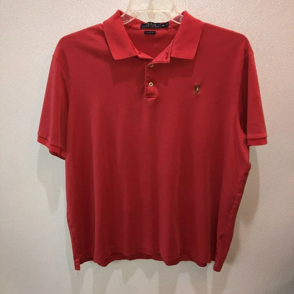 Polo Ralph Lauren Mens XL Lt. Red Classic Fit Short Sleeve Polo Shirt